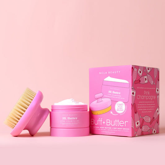 Buff & Butter Dry Brush ++ Body Butter Set - Pink Champagne